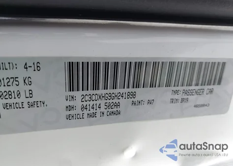 2016 Dodge Charger Sxt z USA, uszkodzony, nr VIN 2C3CDXHG9GH241898